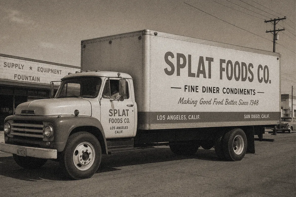 Splat Foods Co. delivery truck on the road